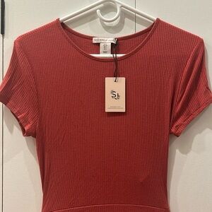 Sincerely Jules Pink Crop Tie Shirt